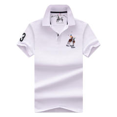 Black Cotton Short Sleeve T-shirt Men Lapel Loose Tops Summer Polo Shirt PQ2020A
