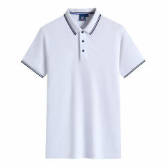 Black Summer Cotton T-shirt Custom Lapel Short Sleeve Polo Shirt Team Work Clothes PQ2003A