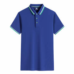 Black Summer Cotton T-shirts Lapel Team Work Clothes Short Sleeve Polo Shirt PQ2005A
