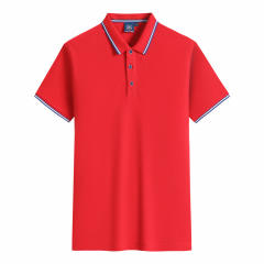 Black Summer Cotton T-shirt Custom Lapel Short Sleeve Polo Shirt Team Work Clothes PQ2003A