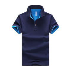 Summer Tops Short Sleeve Men Polo Shirt Trend Solid Color Lapel T-shirt PQ501H