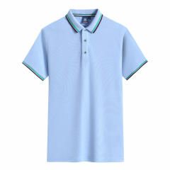 Black Summer Cotton T-shirts Lapel Team Work Clothes Short Sleeve Polo Shirt PQ2005A