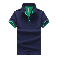 Summer Tops Short Sleeve Men Polo Shirt Trend Solid Color Lapel T-shirt PQ501H