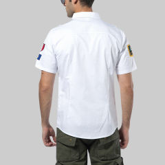 Dark Blue Short Sleeve Men Fashion Tops Summer Casual Shirts PQ12002D