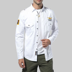 Dark Blue Long Sleeve Spring Casual Shirts Men's Fashion Tops PQ12001C