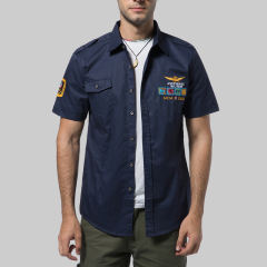 Light Blue Summer Casual Shirts Short Sleeve Men Fashion Tops PQ18006E