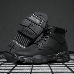 Faux Leather Ankle Boots Shoes Clunky Sneakers Men Spring Martin Shoes PQQJGB80B