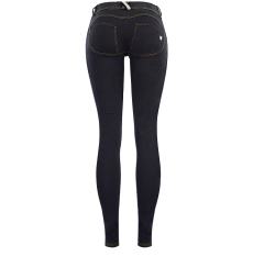 Female Sexy Low Waist Jeans Black Bubble Butt Denim Pants PQTOP6671