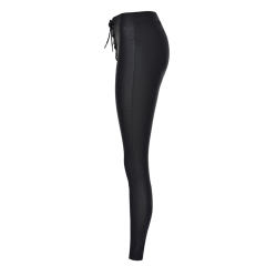 High Waist Faux Leather Pencil Pants Bubble Butt PU Trousers PQTOP335