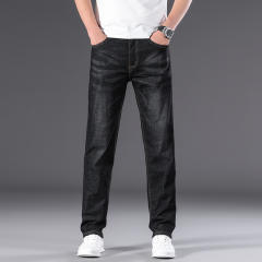 Blue Summer Casual Pants Plus Size Denim Trousers Men Mature Jeans PQ301B