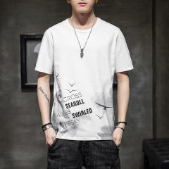 Black Trend Casual Cotton T Shirts Summer Fashion T-shirt For Men RL8141A