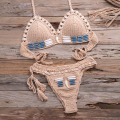 Black Vintage Crochet Bikini Women Micro Beachwear Swimwear PQ6913A