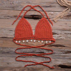 Summer Tassel Bikini Bras Sexy Beach Wear Women Crochet Swimwear PQ7004
