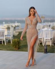 Sexy Floor Length Cocktail Dress Women Sheer Mesh Evening Dresses PQ8735