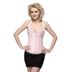 Pink Overbust Corselet For Women Sexy Corset Glue Bone Bustiers PQBX05