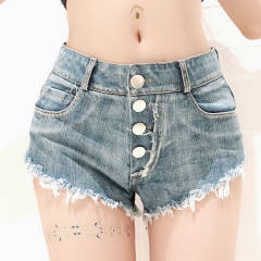 Blue Sexy Ripped Jeans Low Waist Denim Shorts Hot Pants PQ673C