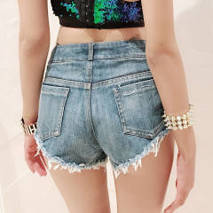 Blue Sexy Ripped Jeans Low Waist Denim Shorts Hot Pants PQ673C