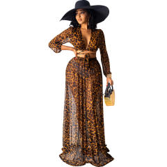 Tiger Print Boho Dress Summer Maxi Dresses For Women PQ10214B