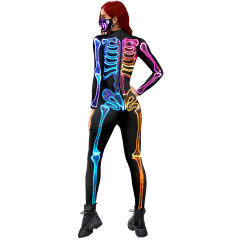 3D Printed Skeleton Costume Halloween Carnival Jumpsuit PQB142-272