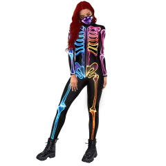 3D Printed Skeleton Costume Halloween Carnival Jumpsuit PQB142-272