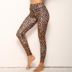 Leopard Print Yoga Outfit Sexy Female Workout Sport Bra With Leggings PQ9228