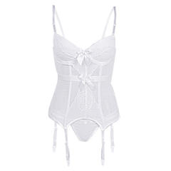 Sexy Mesh Bustier Women voluptuous Underwire Teddies Lingerie PQ8044