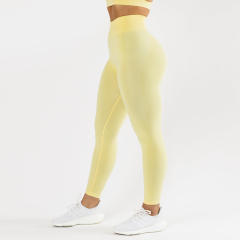 Seamless Bubble Butt Yoga Pants High Waist Solid Color Sport Leggings PQ4701