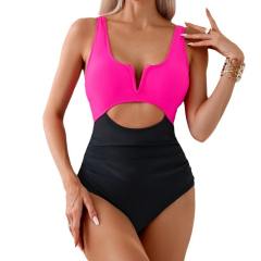 Women's One Piece Swimsuit, Cut Out Design Swimwear, High Waisted Monokini PQ2414