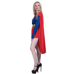 Superman Superhero Dress Halloween game Outfit Supergirl cosplay costume PQ071