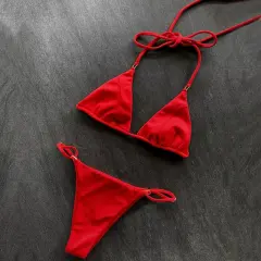 Triangle Bikini Set with Adjustable Straps Sexy Triangle Swimwear PQ2027