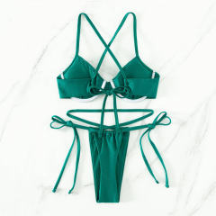 Women's Two-Piece Swimsuit, Underwire Push-Up Bikini Triangle Swimwear PQ3040
