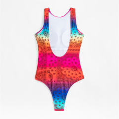 Paisley Print Sleeveless Bathing Suit One-Piece Swimwear for Womens PQ4003