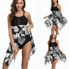 Women's Plus Size Vintage Swimming Dress One Piece Swimsuit PQ2206