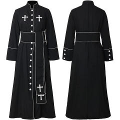 Halloween Priest Robe, Carnival Costume Roman Clergy Clothing PQ23330