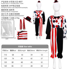 Halloween Horror Joker Fancy Dress Terrifier Uniform Clown Costume PQ350