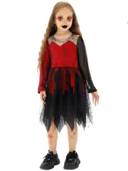 Halloween Horror Children Vampire Costume Kid Masquerade Witch Cosplay Uniform PQ5570
