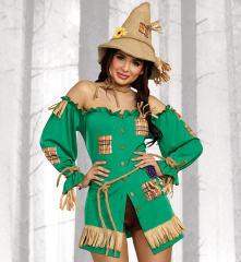 Fairy Tale Scarecrow Costume Woman Halloween Elf Fancy Dress PQ9030