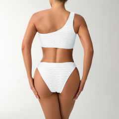 Women's Two-Piece Swimsuit Set, One Shoulder Swimwear PQ512556