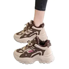 Woman Winter Clunky Sneakers Fashion Faux Fur Dad Shoes Sport Shoes PQ1027
