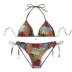 Women's Halter Triangle Bikini Set Beaded Swimsuit PQ-XL-TM-42