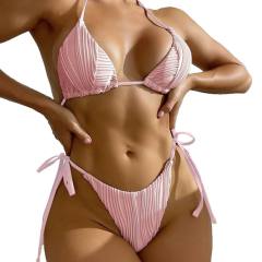 Womens Triangle Swimwear Sexy Halter Bikinis Set Low Waist Bathers PQ9029