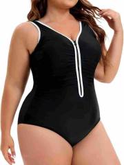 Chubby Women's One Piece Swimsuit, Plus Size Athletic Swimwear PQ300