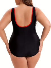 Chubby Women's One Piece Swimsuit, Plus Size Athletic Swimwear PQ300