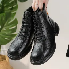 Woman Fashion Cowhide Martin Shoes Genuine Leather Winter Boots For Female PQ3030