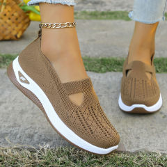 Wholesale Womens Mesh Sneakers Hole Casul Shoes Flyknit Sport Shoes PQ-SK888