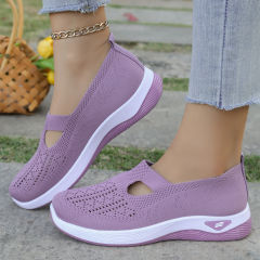 Wholesale Womens Mesh Sneakers Hole Casul Shoes Flyknit Sport Shoes PQ-SK888