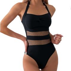 Chic One-Piece Swimsuit with Mesh Inserts, Swimwear for Women PQ-GM24165