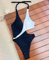 Women's One Piece Swimsuit, Halter Neck Monokini Backless Swimwear PQ-G186WY