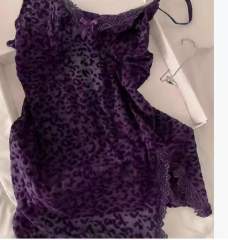 Leopard Babydoll Lingerie Sexy Lace Chemise Valentine Day Nightdress Mesh Nightie PQ8724