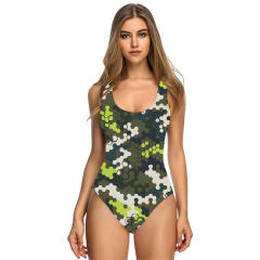 Women's American Flag One-Piece Swimsuit, Patriotic Print Swimwear PQ155